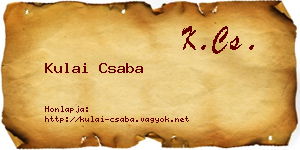Kulai Csaba névjegykártya