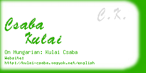 csaba kulai business card
